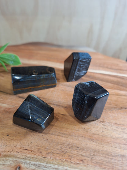BLUE TIGERS EYE POLISHED RAWS (WARIOUS SIZES & SHAPES)