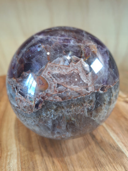 AMETHYST WITH MEXICAN AGATE SPHERE A huge beautiful 1.305 kg!!!