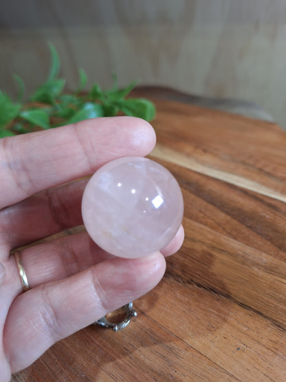 ROSE QUARTZ SPHERES WITH STARS