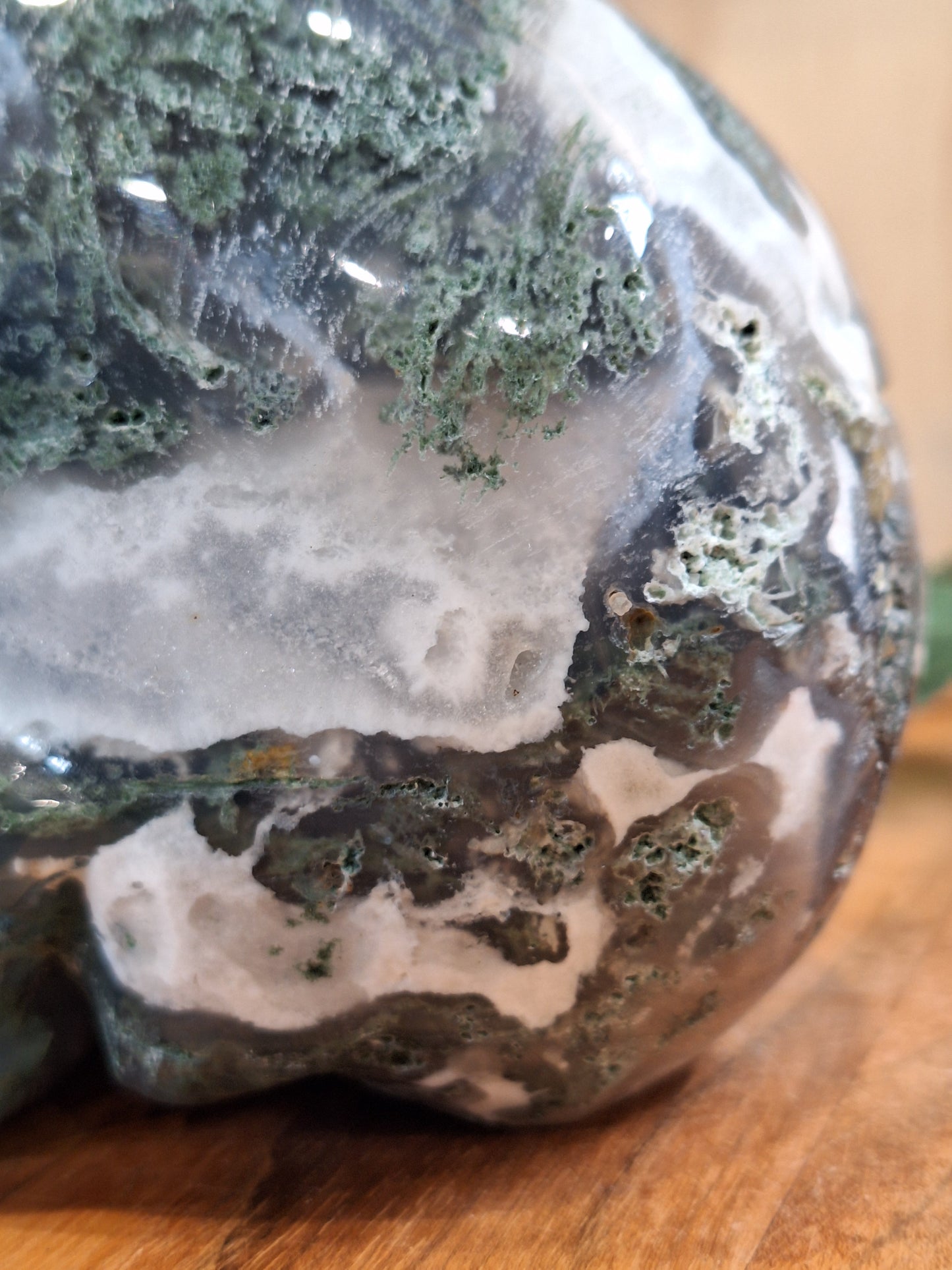 MOSS AGATE SKULL (OVER 1 kg!!!)