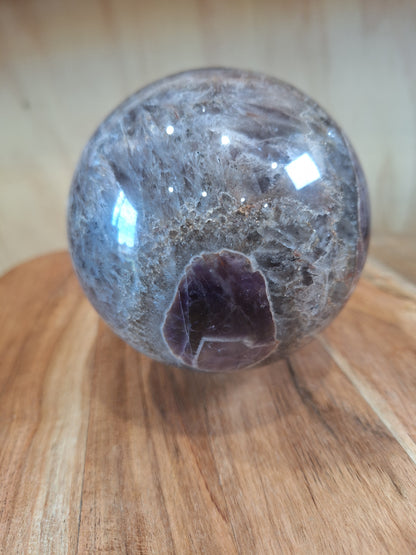 AMETHYST WITH MEXICAN AGATE SPHERE A huge beautiful 1.305 kg!!!