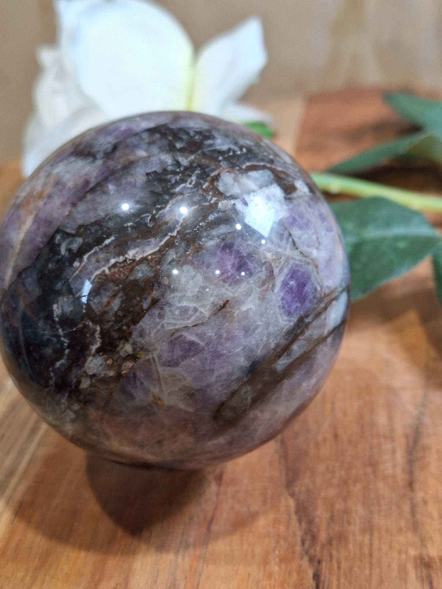 DREAM AMETHYST SPHERE (CHEVRON AMETHYST)