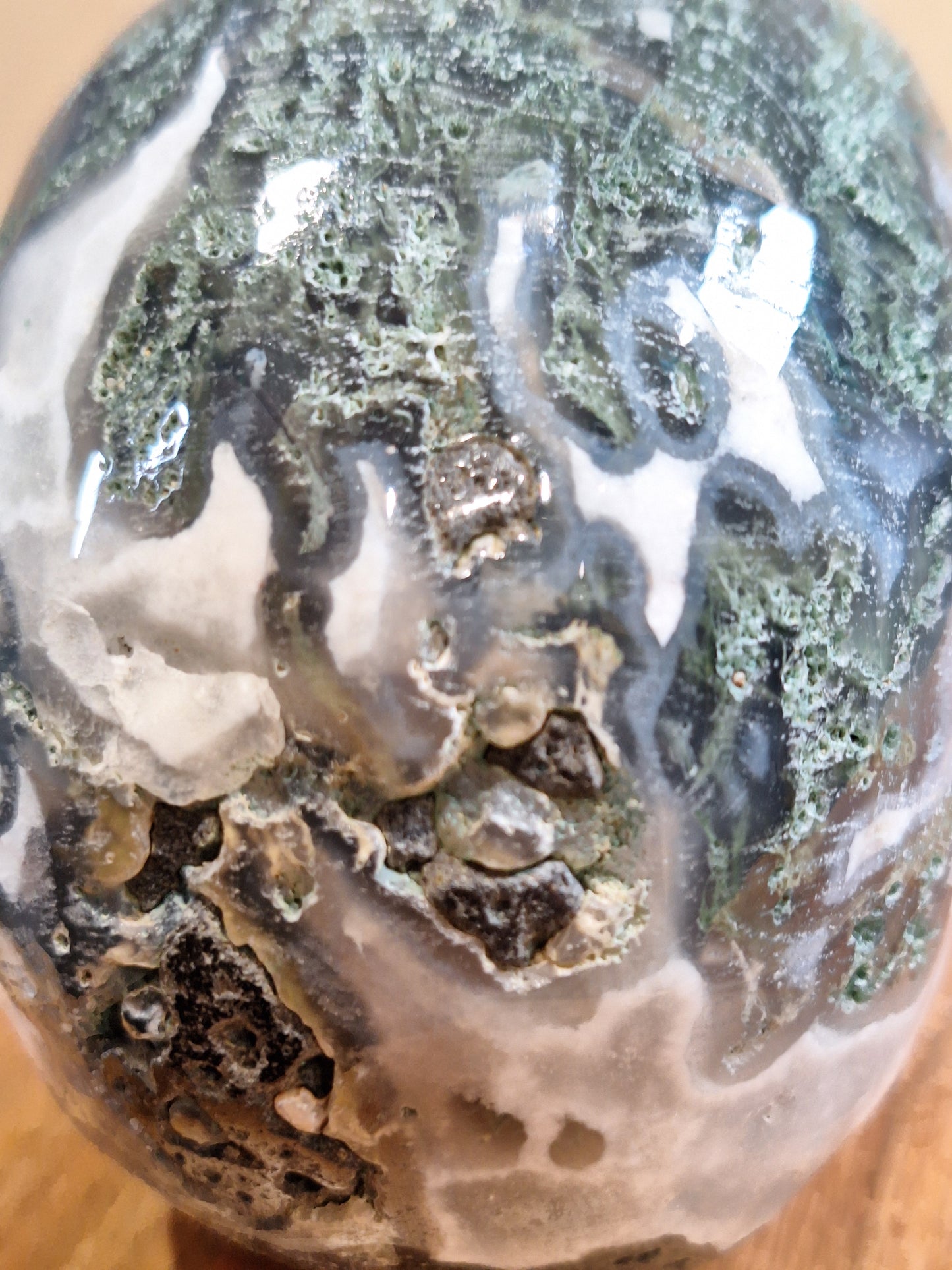 MOSS AGATE SKULL (OVER 1 kg!!!)