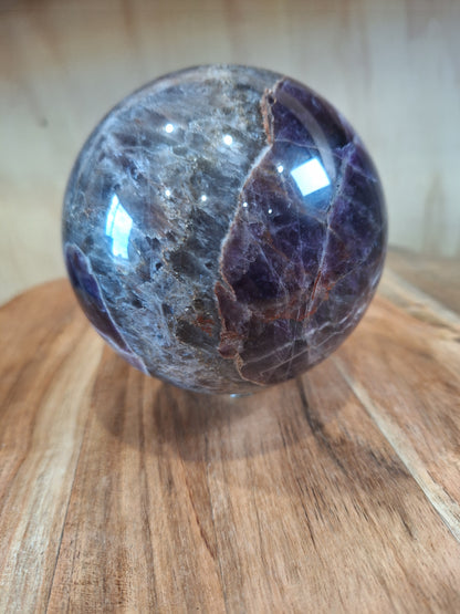 AMETHYST WITH MEXICAN AGATE SPHERE A huge beautiful 1.305 kg!!!