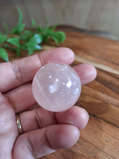 ROSE QUARTZ SPHERES WITH STARS