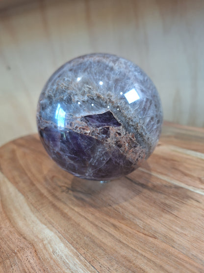 AMETHYST WITH MEXICAN AGATE SPHERE A huge beautiful 1.305 kg!!!