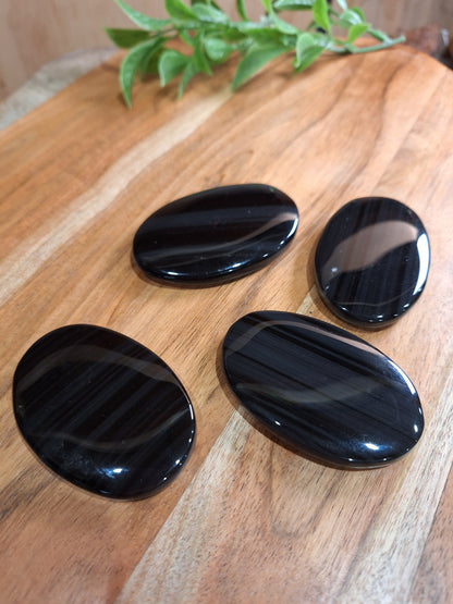 ICE OBSIDIAN PALM STONES (MEDIUM & LARGE)