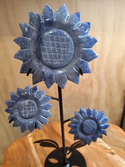 BLUE AVENTURINE SUNFLOWER