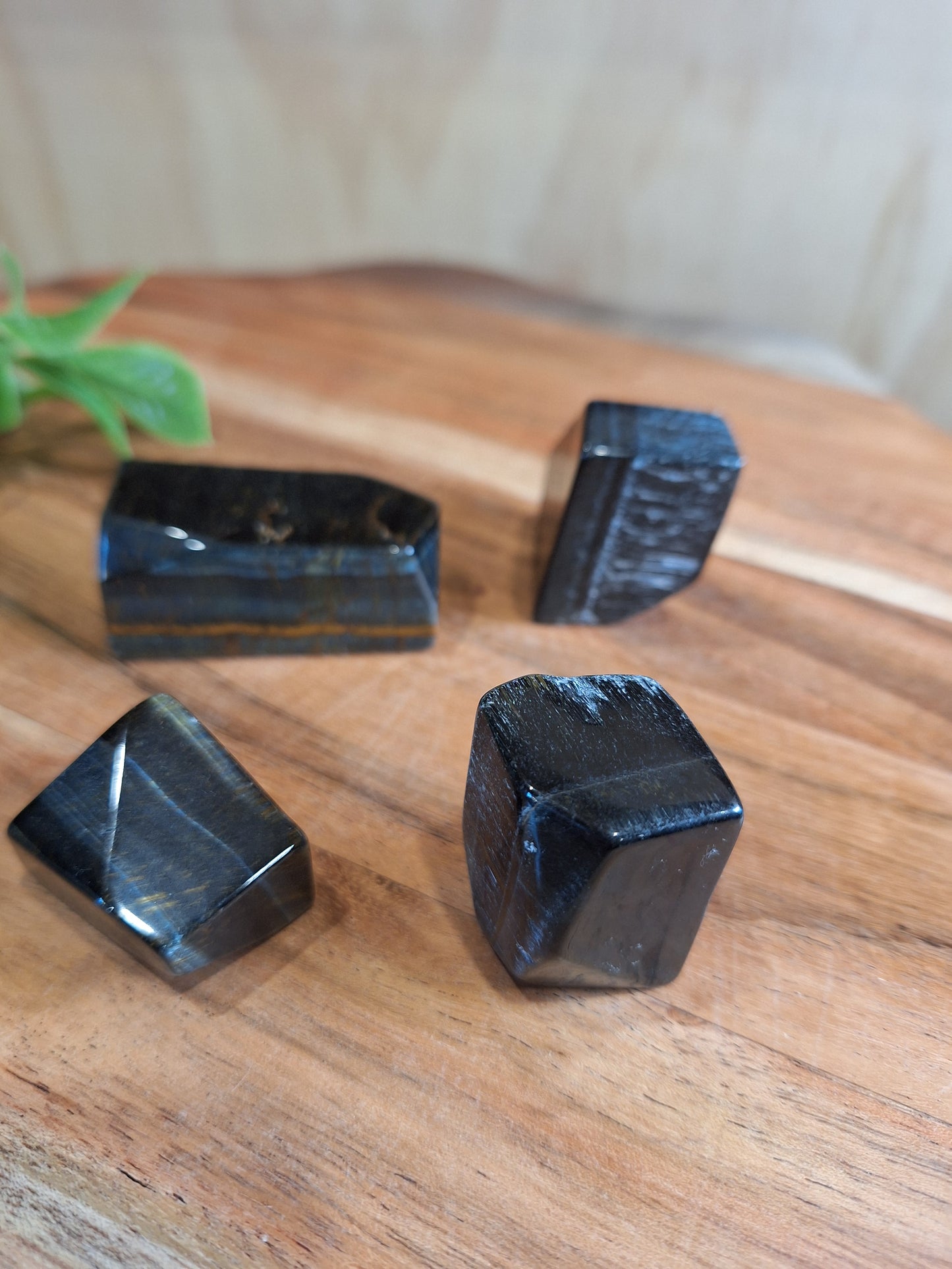BLUE TIGERS EYE POLISHED RAWS (WARIOUS SIZES & SHAPES)