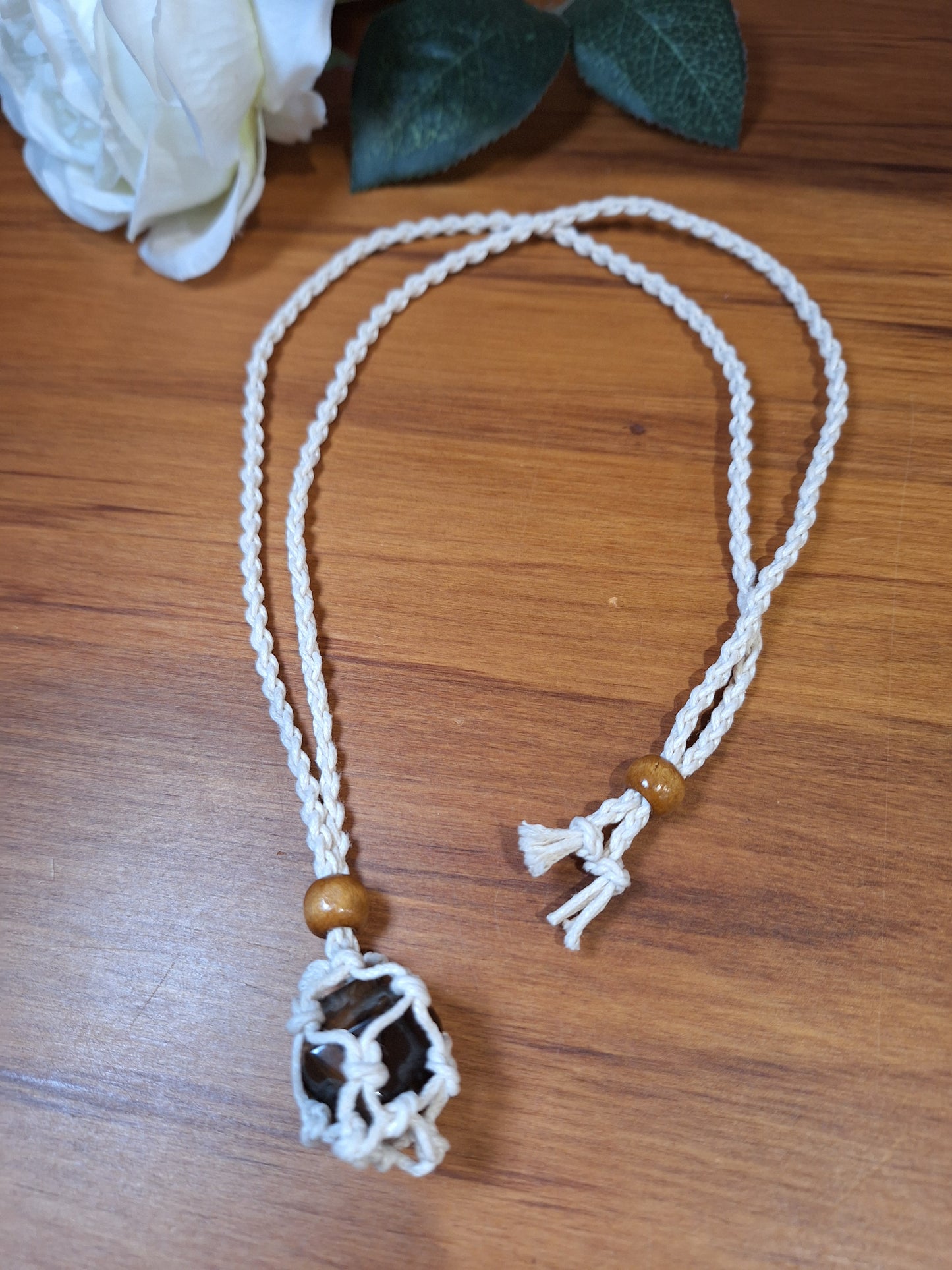 LONG PLAITED TUMBLE/RAW HOLDER NECKLACES