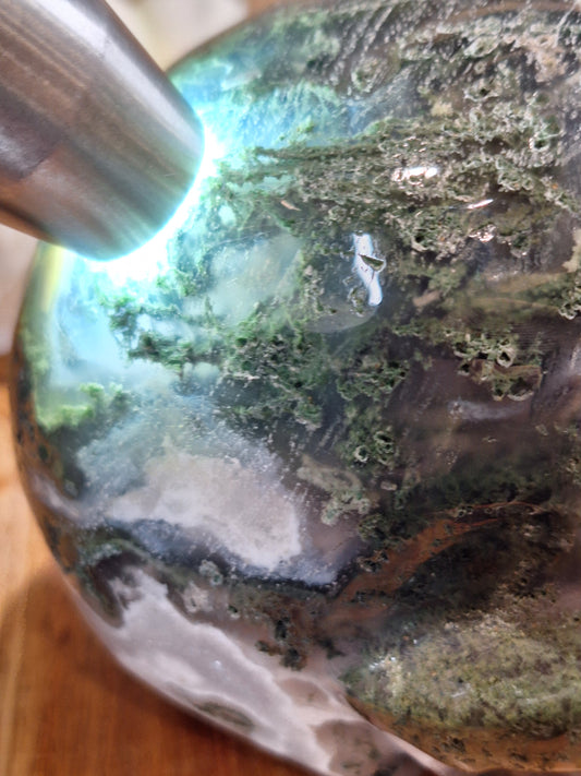 MOSS AGATE SKULL (OVER 1 kg!!!)