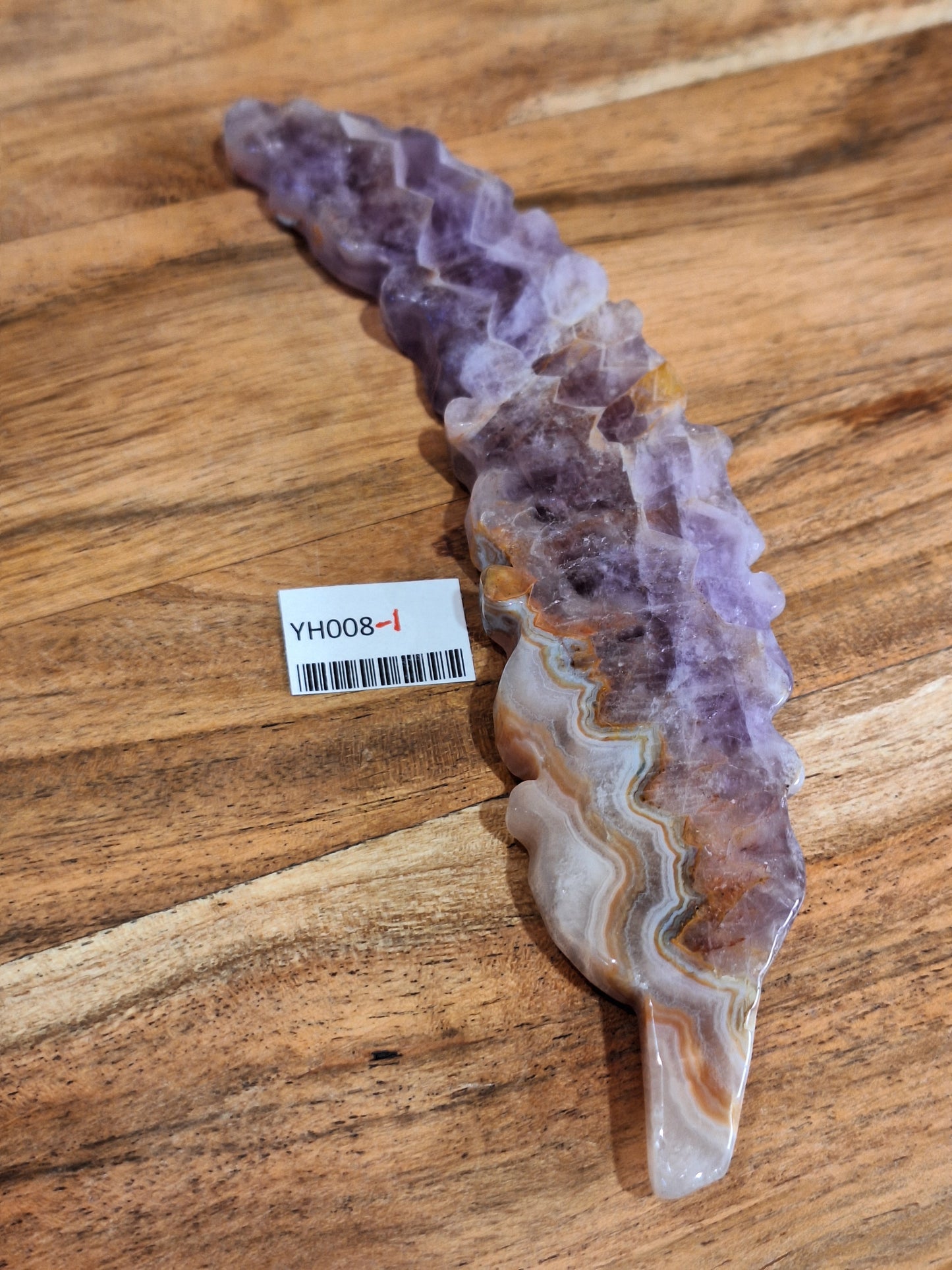 AMETHYST WITH MEXICAN AGATE FEATHERS