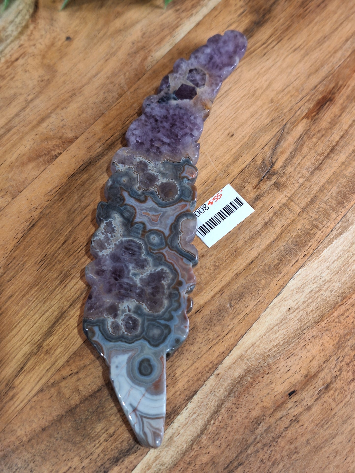 AMETHYST WITH MEXICAN AGATE FEATHERS