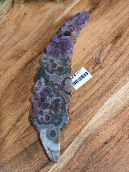 AMETHYST WITH MEXICAN AGATE FEATHERS