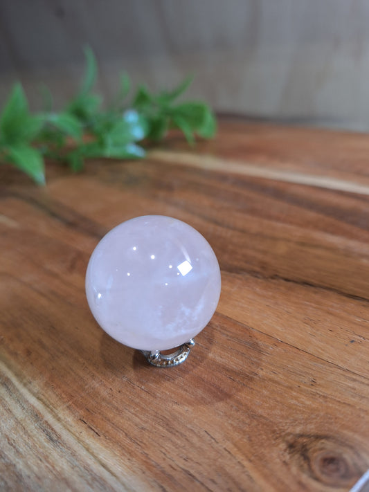 ROSE QUARTZ SPHERES WITH STARS