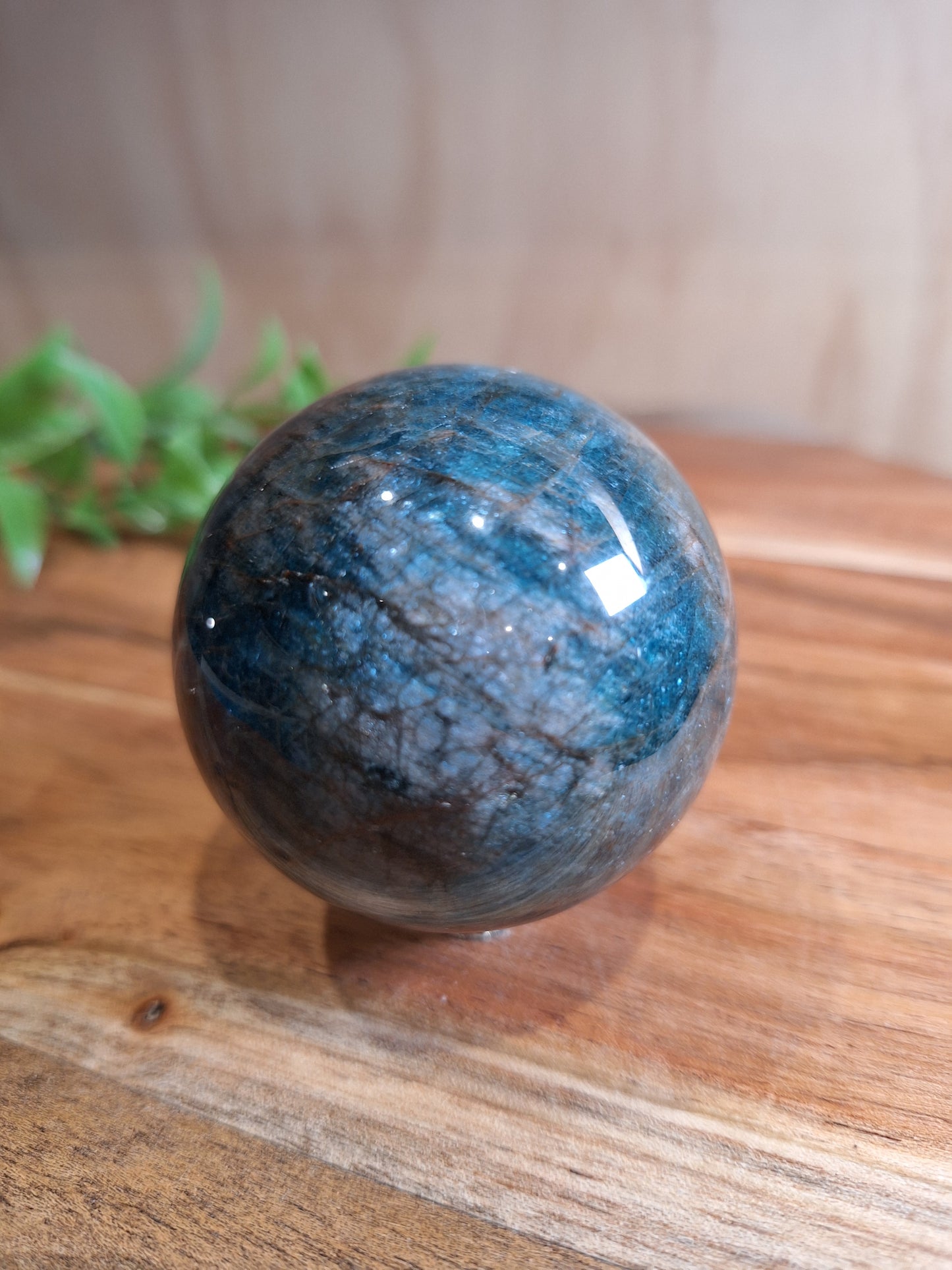 BLUE APATITE SPHERE