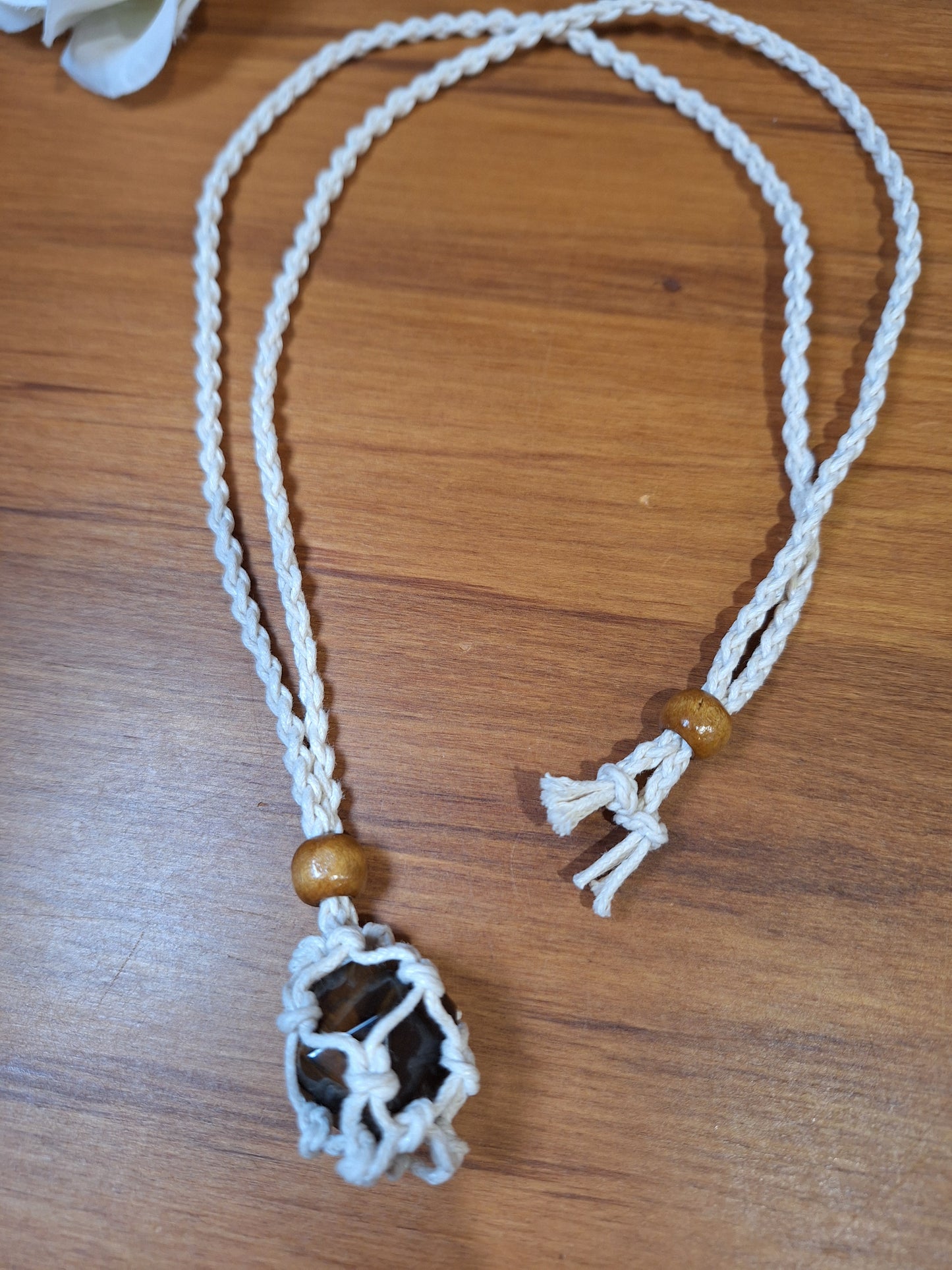 LONG PLAITED TUMBLE/RAW HOLDER NECKLACES