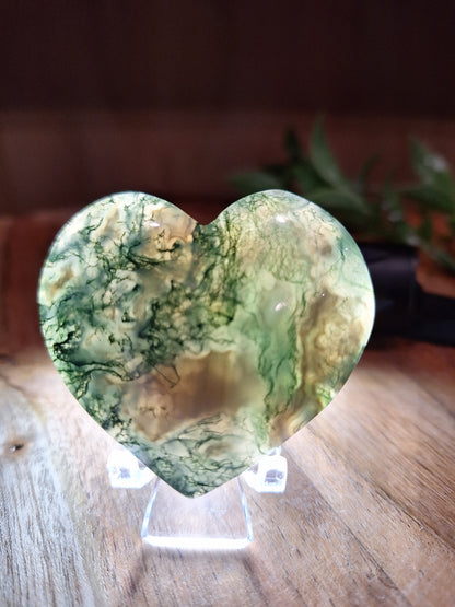 MOSS AGATE HEARTS