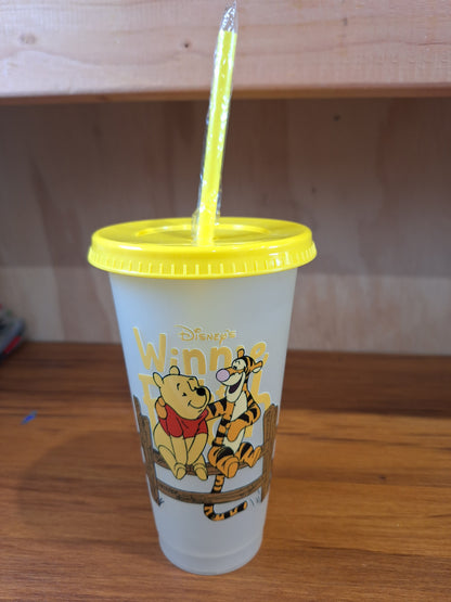 COLOUR CHANGING REUSABLE BPA FREE L CUP (24oz) WITH LID AND STRAW + SUBLIMATION WRAP