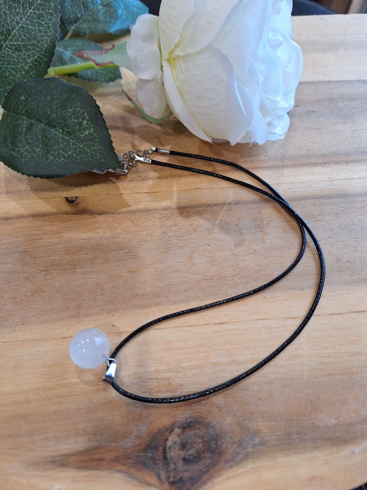 CLEAR QUARTZ SPHERE NECKLACE