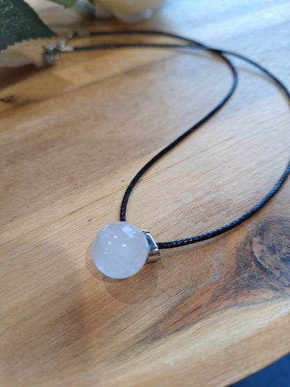 CLEAR QUARTZ SPHERE NECKLACE