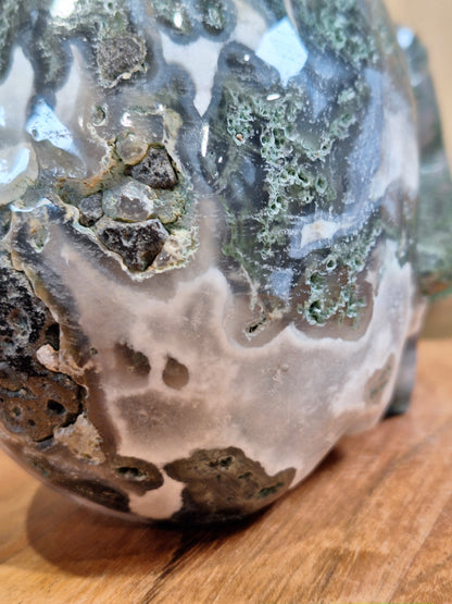 MOSS AGATE SKULL (OVER 1 kg!!!)