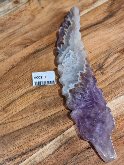 AMETHYST WITH MEXICAN AGATE FEATHERS