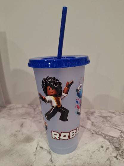 COLOUR CHANGING REUSABLE BPA FREE L CUP (24oz) WITH LID AND STRAW + SUBLIMATION WRAP