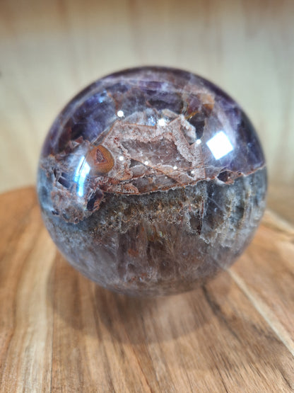 AMETHYST WITH MEXICAN AGATE SPHERE A huge beautiful 1.305 kg!!!