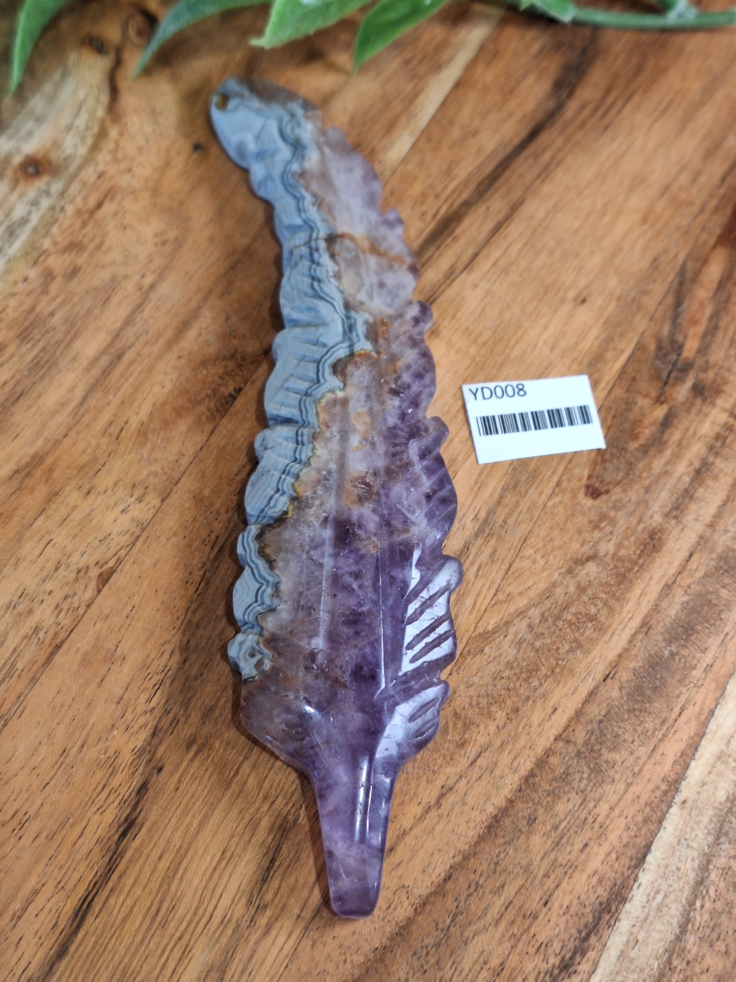 AMETHYST WITH MEXICAN AGATE FEATHERS