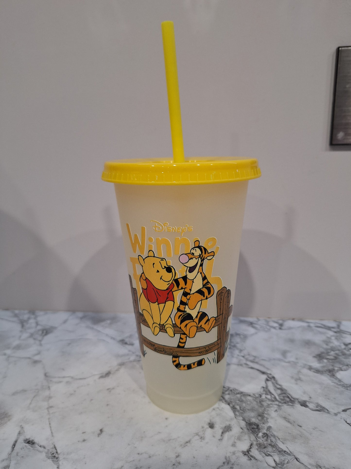 COLOUR CHANGING REUSABLE BPA FREE L CUP (24oz) WITH LID AND STRAW + SUBLIMATION WRAP