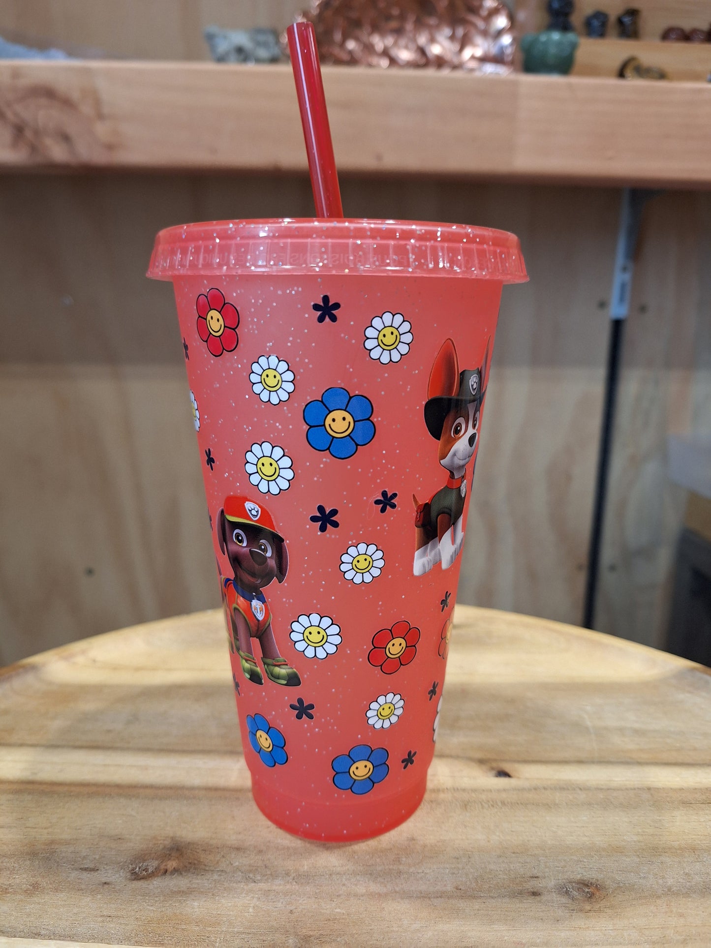 GLITTER REUSEABLE BPA FREE CUP WITH STRAW AND LID 24oz