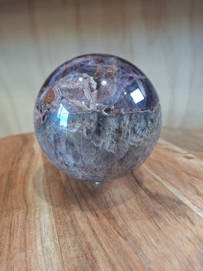 AMETHYST WITH MEXICAN AGATE SPHERE A huge beautiful 1.305 kg!!!