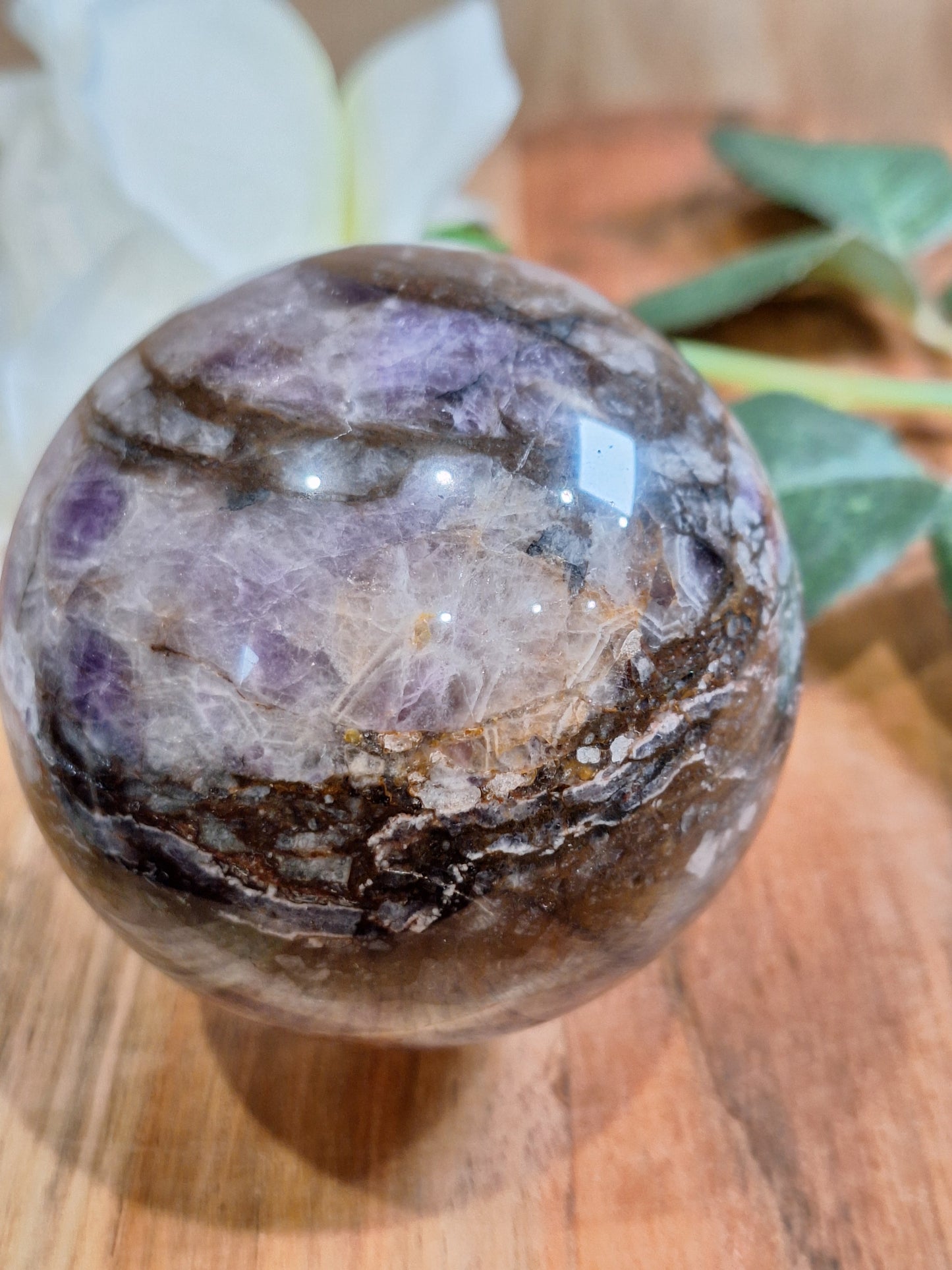 DREAM AMETHYST SPHERE (CHEVRON AMETHYST)