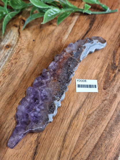 AMETHYST WITH MEXICAN AGATE FEATHERS