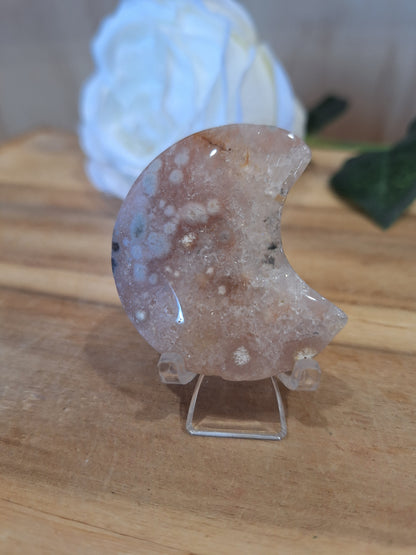 FLOWER AGATE MOON (SMALL)