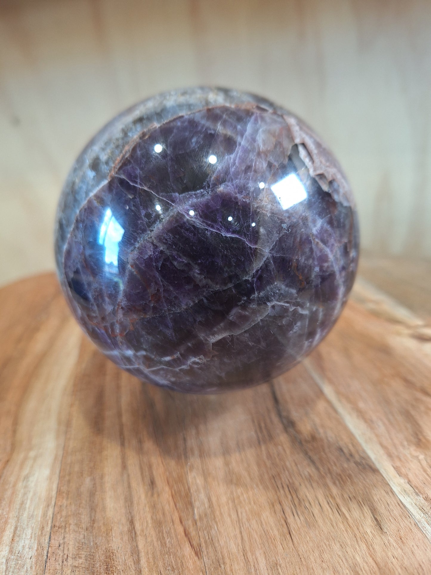AMETHYST WITH MEXICAN AGATE SPHERE A huge beautiful 1.305 kg!!!