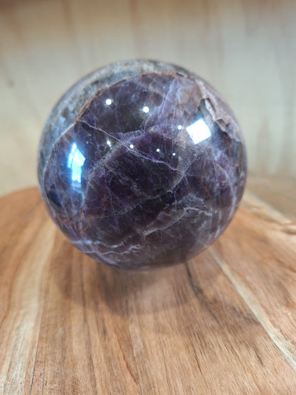 AMETHYST WITH MEXICAN AGATE SPHERE A huge beautiful 1.305 kg!!!