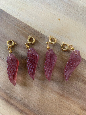 STRAWBERRY QUARTZ BRACELET CHARMS (MEDIUM)