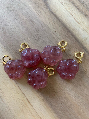 STRAWBERRY QUARTZ BRACELET CHARMS (MEDIUM)