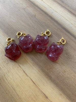 STRAWBERRY QUARTZ BRACELET CHARMS (MEDIUM)