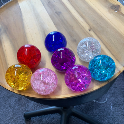 CRACKLE QUARTZ SPHERE (DYED)