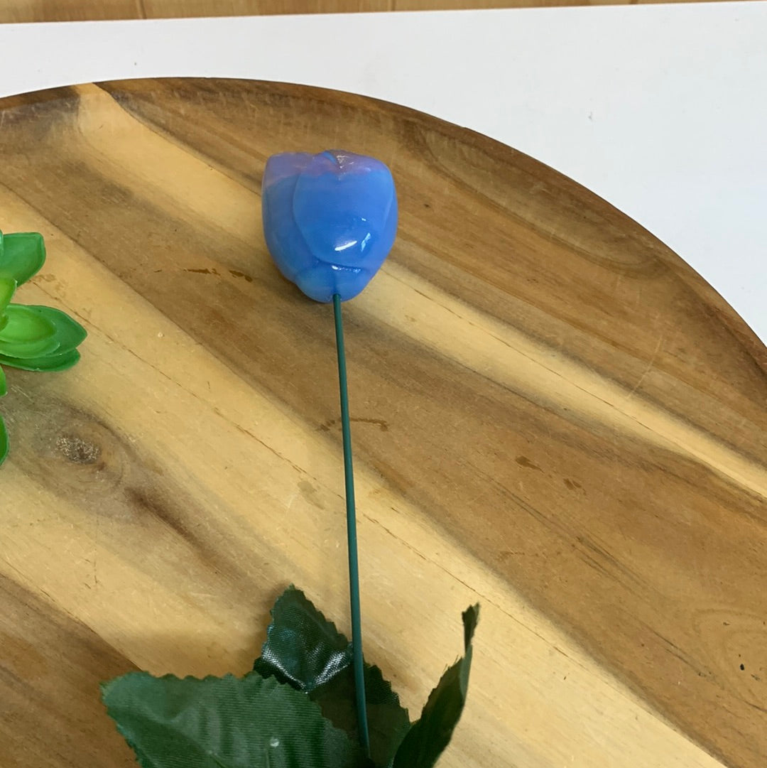 BLUE OPALITE STEMMED ROSES