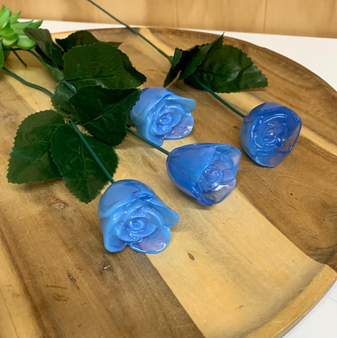 BLUE OPALITE STEMMED ROSES