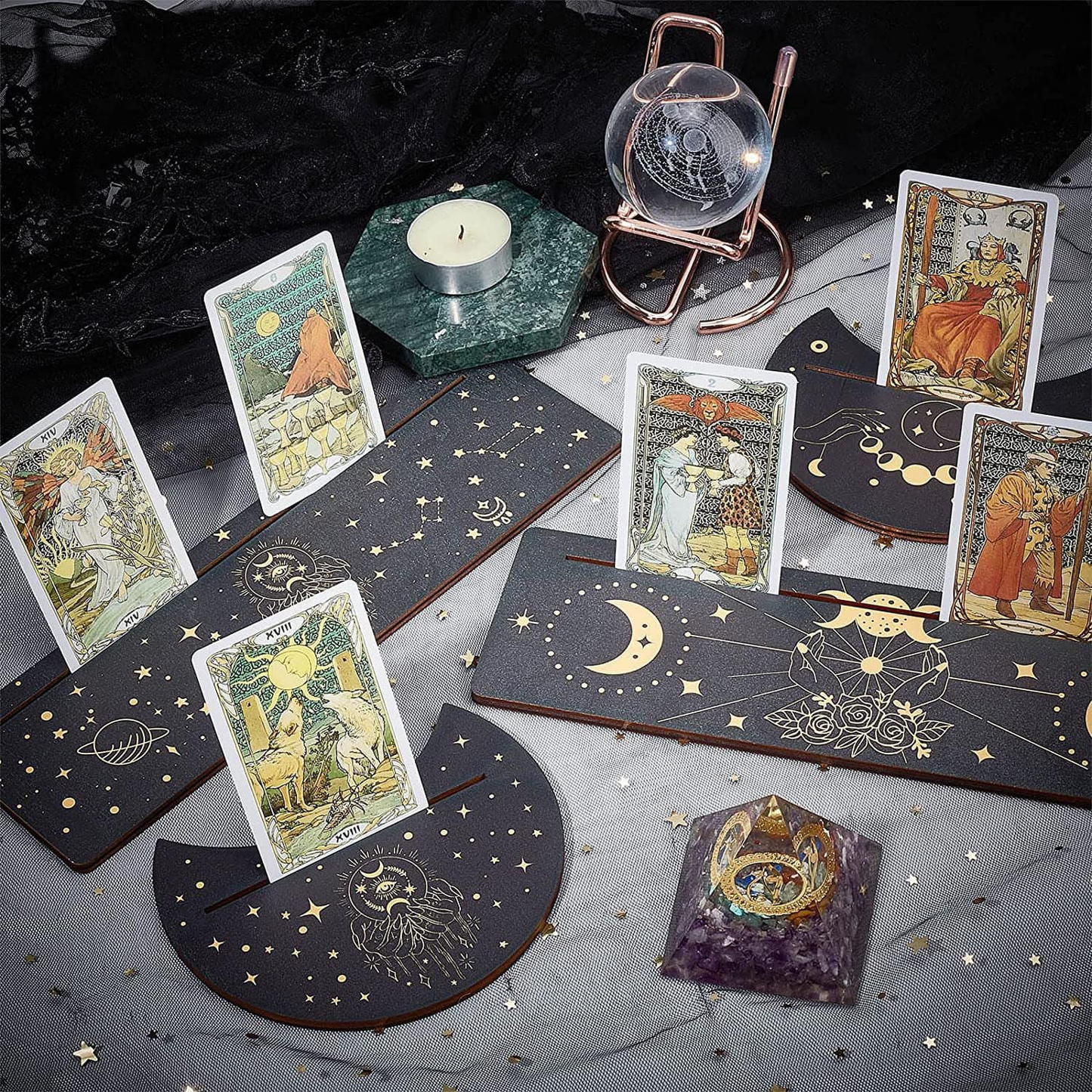 MOON SHAPE TAROT CARD HOLDER